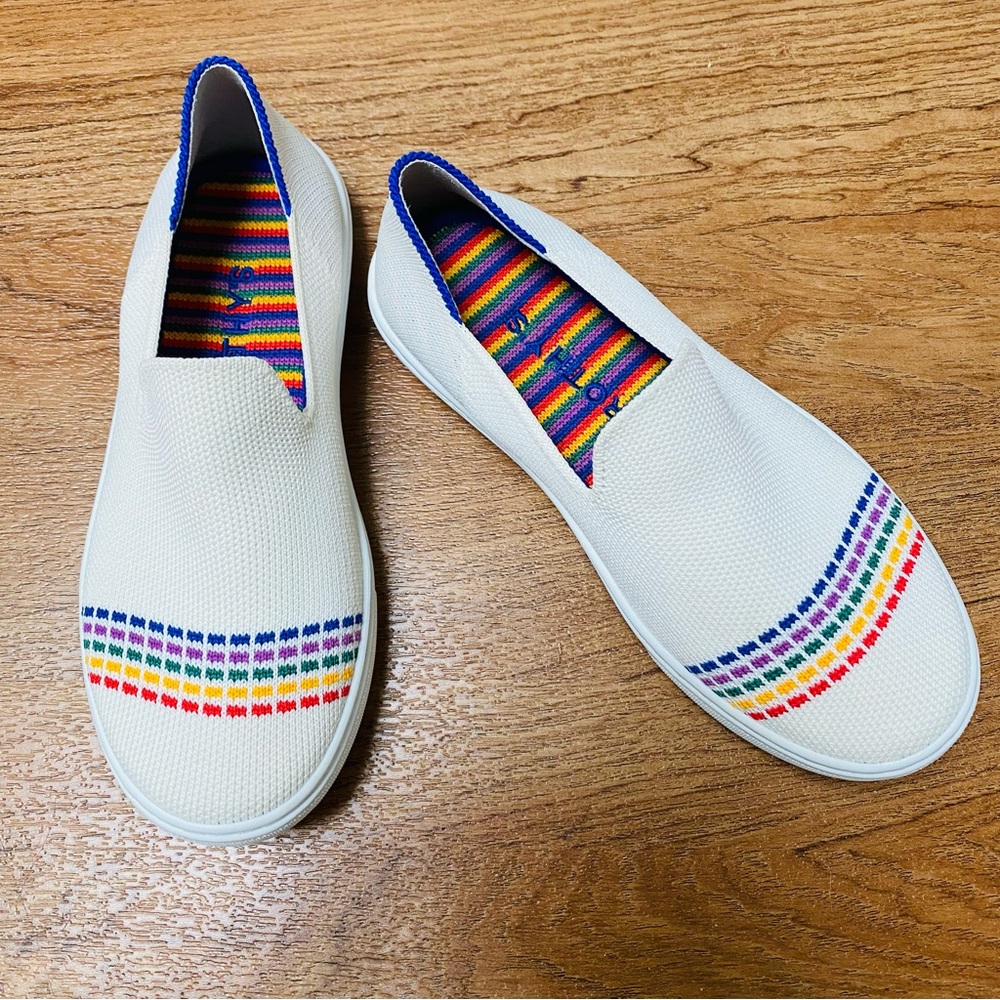 Rothy’s White Rainbow Kid’s Sneaker